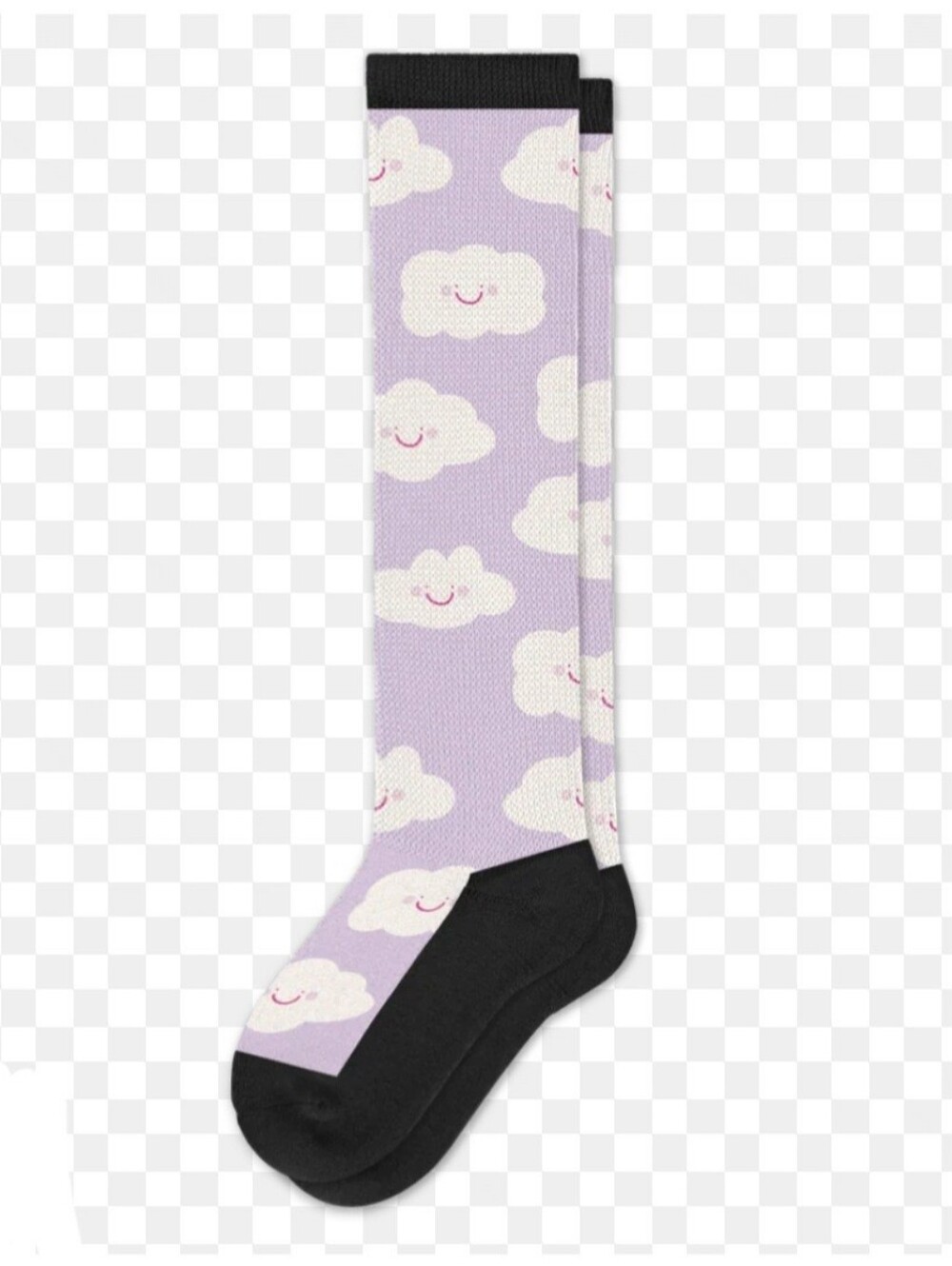 NEW VIASOX SOCKS EASYSTRETCH HAPPY CLOUDS PURPLE M/L WOMEN 10 - 13